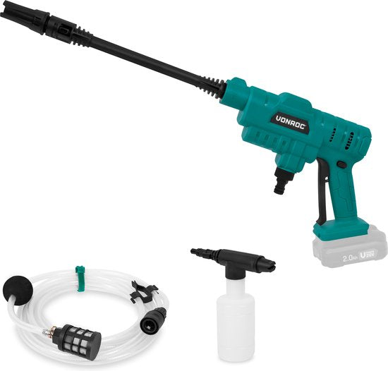 VONROC Accu Druckreiniger 20V - 24bar - 198 l/h - Inkl. 5m Saugschlauch