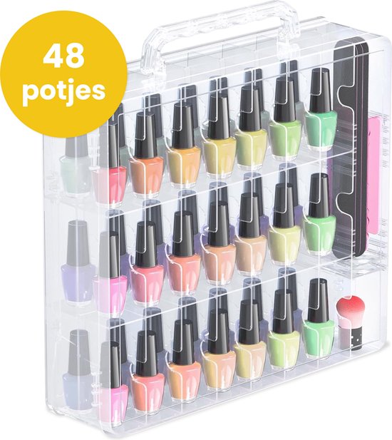 Vimora Nagellacketui für 48 Stück - Etui - Nagellack - Aufbewahrungsbox - Beautycase - Nagelstylist - Make-up - Organizer - Für Frauen
