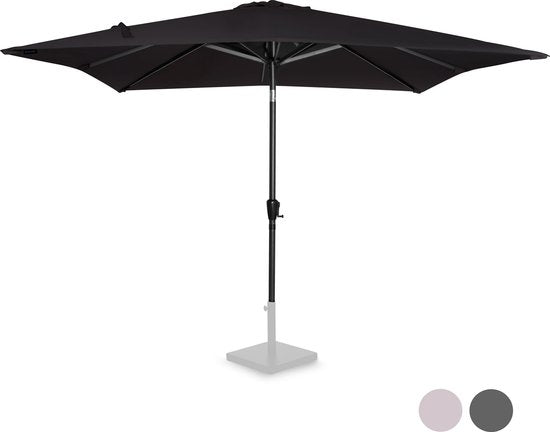 VONROC Premium Stick Sonnenschirm Rosolina 280x280cm - Inkl. Schutzhülle - Quadratischer Sonnenschirm - Neigbar - UV-beständiges Tuch - Schwarz