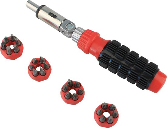 GS Ratschenschraubendreher mit Bits 29-teilig - Bit-Schraubendreher | Schraubendrehersatz mit Torx + Hex + Pozi