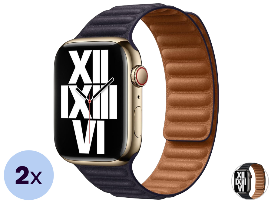 2x Apple Lederarmband für die Apple Watch - Serie 1-9