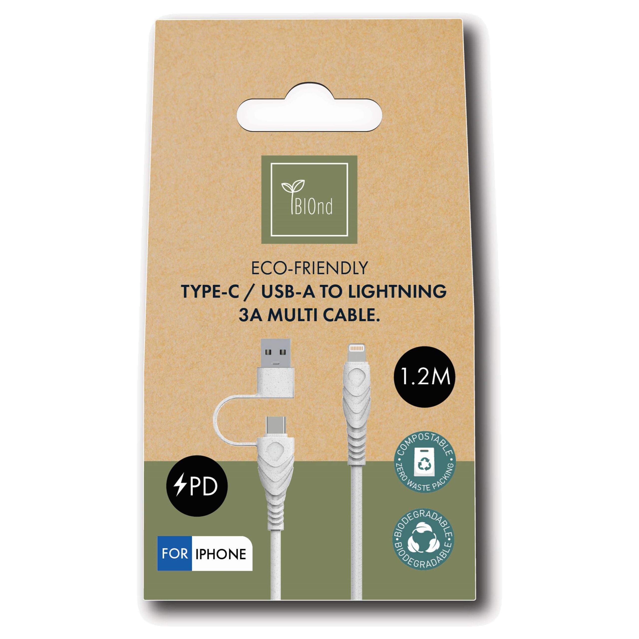 BIOnd USB-A auf USB-C und Lightning - LadekabelNeuware -