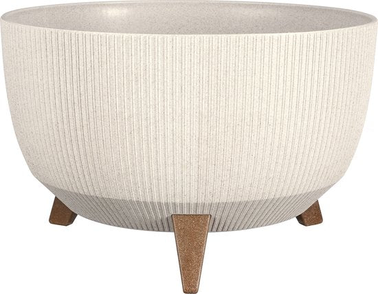 Mica Decorations Doppio Blumentopf auf Beinen - H21 x Ø40 cm - Polypropylen - FSC Mix - Off White