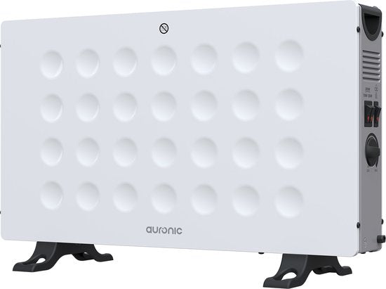 Auronic Heizkonvektor - 2000W - Eingebautes Gebläse - Elektrisches Heizgerät - Mit Thermostat - Heizgerät - Weiß