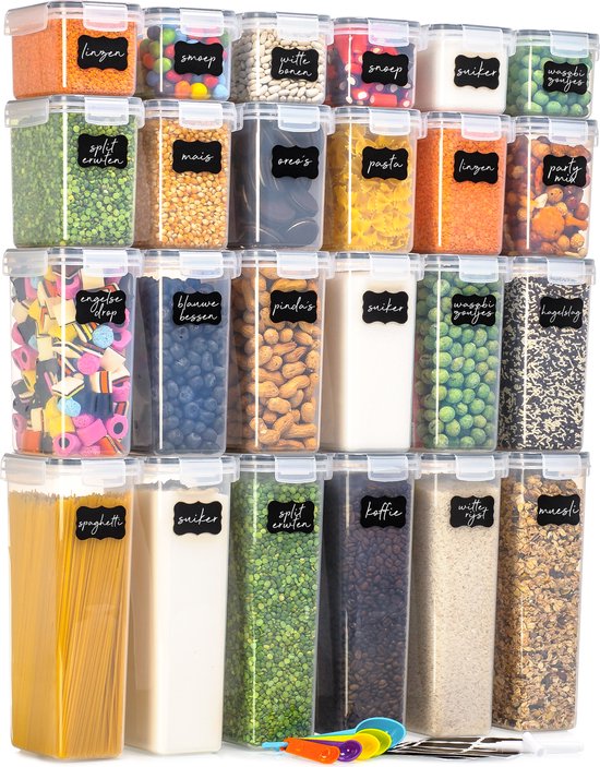 Stosh Vorratsgläser - Vorratskanister - Bonbonglas - 24 Stück - BPA frei - Kunststoff