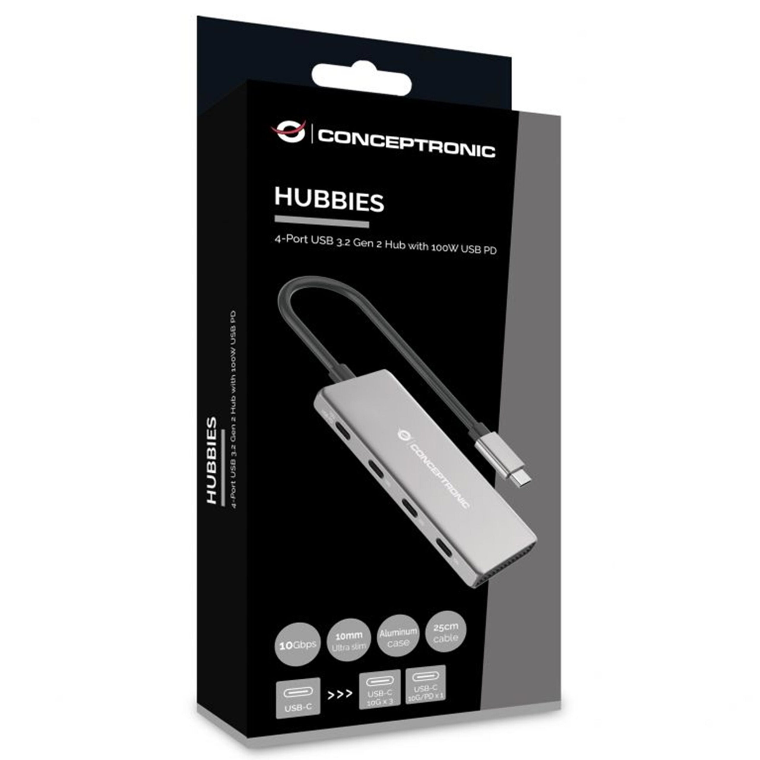 Conceptronic HUBBIES16G 4 Port - USB-C HubNeuware -