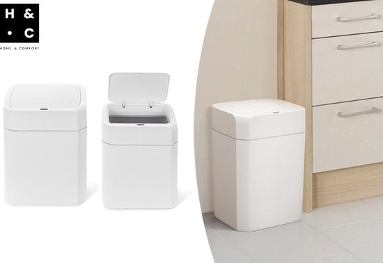 Home & Comfort Mülleimer mit Sensor - 16L + 12L - Automatischer Mülleimer - Kompaktes Design