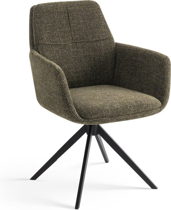 Furnihaus Esszimmer-Drehstuhl Milou mit Armlehne Grün