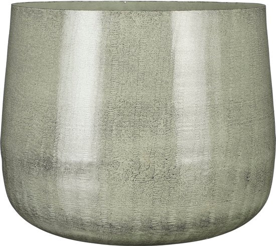 Mica Decorations Benson Blumentopf - H32 x Ø37 cm - Metall - Hellgrau