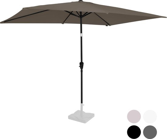 VONROC Premium Sonnenschirm Rapallo 200x300cm - Langlebiger Sonnenschirm - Neigbar - UV-beständiges Tuch - Taupe - Inkl. Schutzhülle