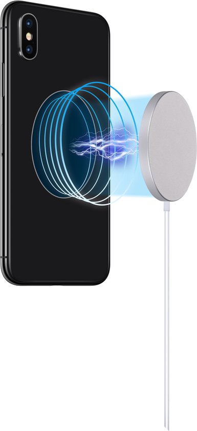 Grundig Magnetisches Qi-Ladegerät - 15W - Inklusive USB-C Kabel 1 Meter - Schützt vor Überstrom - Kompaktes Design - Silber