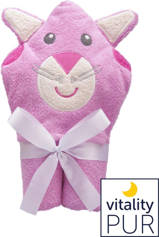 Vitality Pur - Babyhandtuch - 100% Baumwolle - Bademantel Pussycat