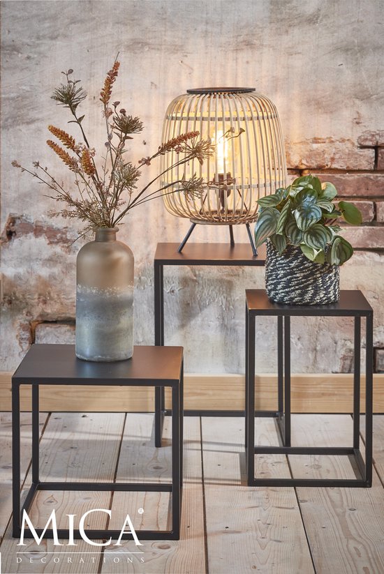 Mica Decorations Goa Beistelltisch - 2er-Set - L35 x B35 x H33 cm - Metall - Schwarz