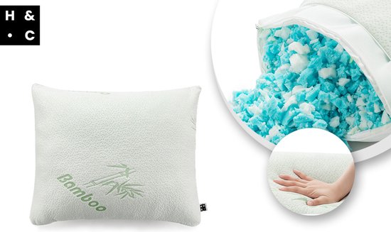 H&C Bamboo Memory Foam Pillow - Antibakteriell - Anti-Hausstaubmilben - Für Seitenschläfer