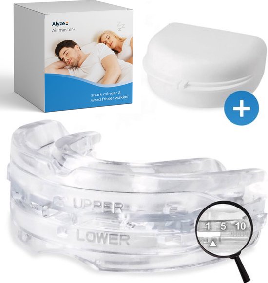 Airmaster Anti Snore Brace - Einstellbar - Schlafprodukte - Nasenspreizer - Gebissschutz - Schnarchen - Gebiss - Transparent BPA frei