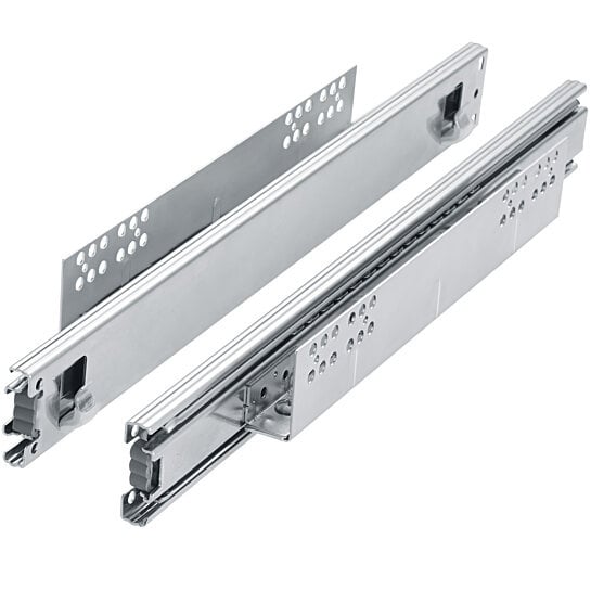 Tectake Teleskop-Schublade - Stahl - L44 x B47 x H14 cm - Silber