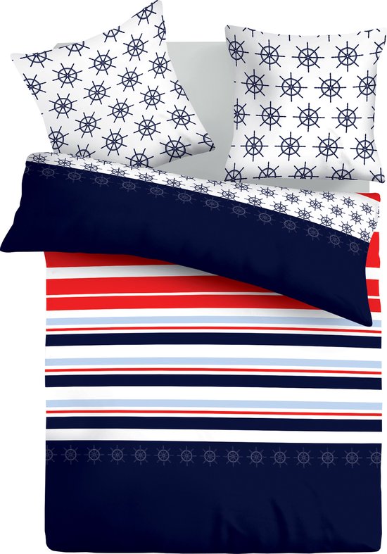 Vitality Pur - Navy Bettbezug - 240x200/220 cm - Inklusive 2 Kopfkissenbezüge 60x70 cm - Luxus Baumwolle