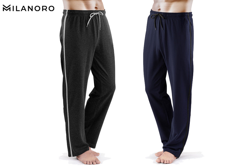 Milanoro - Hose - 2 Stück - XXL - Loungewear lange - Marine / Dunkelgrau
