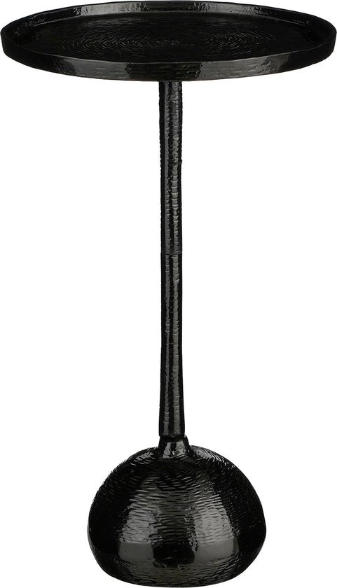 Mica Decorations Colin Beistelltisch - H58 x Ø34 cm - Recyceltes Aluminium - 100% FSC - Schwarz