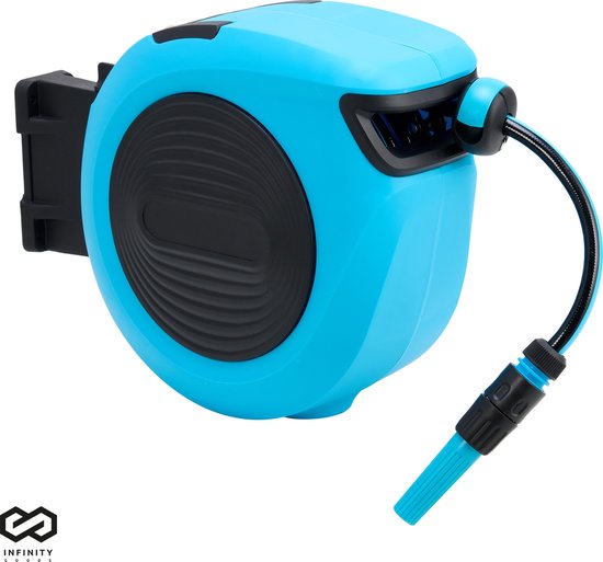 Infinity Goods Wandslangbox - 15 Meter - Slanghouder - Tuinslang Met Haspel - 180° Draaibaar - Automatisch - Slanghaspel