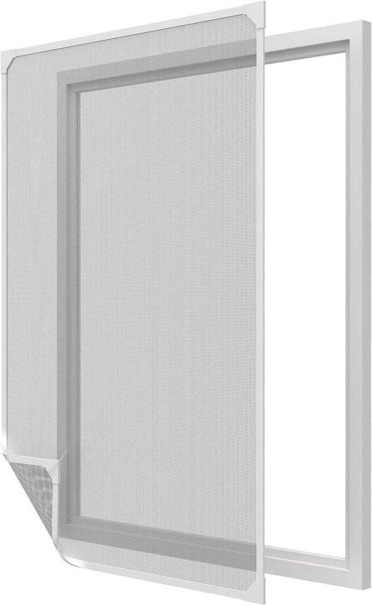 O'DADDY® Moskitonetz - Fenstergitter magnetisch rund - Maschengitter - 130 x 150 cm - Fliegengitter nach Maß - Gitter mit weißem Rand schwarze Maschen