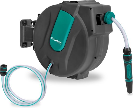 VONROC Wand-Schlauchbox - Inkl. 25m Gartenschlauch