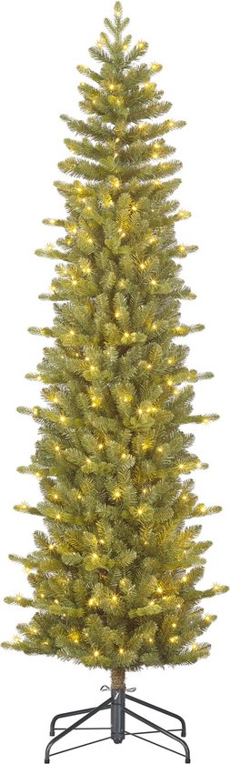 Black Box Trees Harma Schmaler Künstlicher Weihnachtsbaum mit LED-Lichtern - H185 x Ø63 cm - Grün