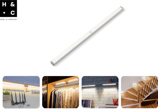 H&C Sensor Lampe Indoor Bewegungsmelder - 50 cm - Kabellos - USB Wiederaufladbar