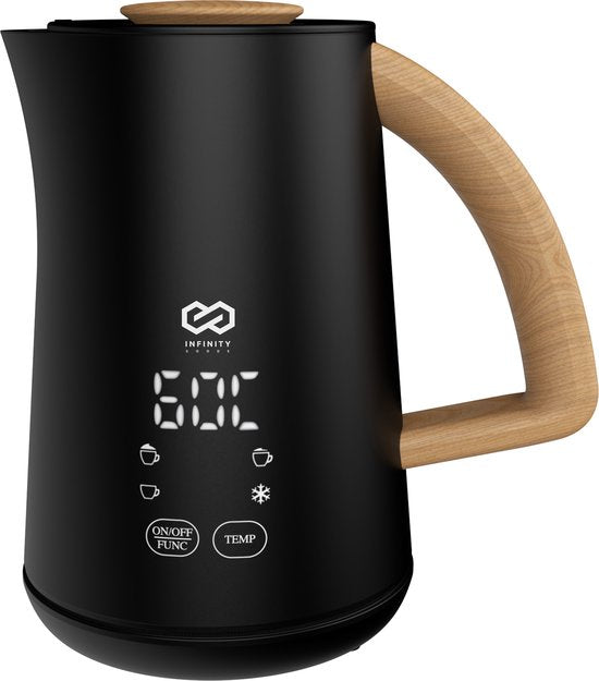 Infinity Goods Milchaufschäumer - Elektrisch - 4 Funktionen - 500ML - Milchaufschäumer - Heizung - Antihaftbeschichtung - Schwarz