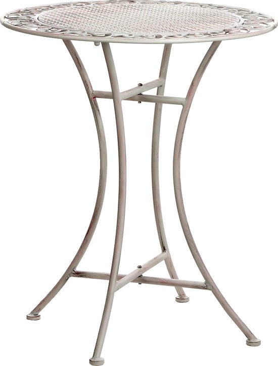 Mica Decorations Provence Bistro-Tisch für draußen - H70 x Ø60 cm - Weiß