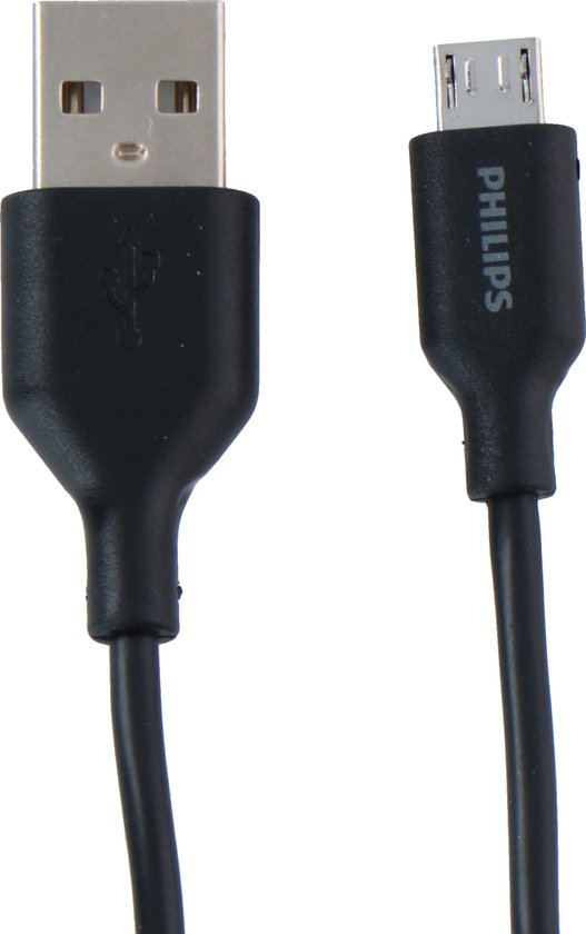 PHILIPS - USB-A zu Micro USB Kabel - DLC21030U - 1.2 Meter Kabel - Ersatzkabel - Schwarz