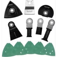 Multiblade Multitool Starter Set - Schleifen - Sägeblätter - 93x93 mm - Grau – Bild 2