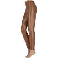 Sarlini -Lederlook-Leggings-Braun-Straight-Fit-Elastic-Waistband – Bild 2