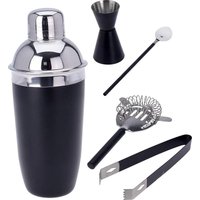Excellent Houseware Cocktailshaker-Set - Edelstahl - 5 Teile - Mattschwarz – Bild 2