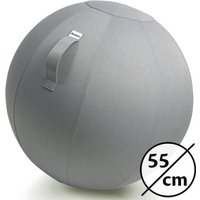 Bckz Sitzball Büro und Zuhause 55 CM - Luxus-Yoga-Ball - Sitzball mit Hülse - Ergonomischer Bürostuhl-Ball - Leinen Hellgrau – Bild 2