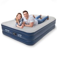 LifeGoods - Luftmatratze für 2 Personen - integrierte Pumpe - inkl. Tragetasche und Reparaturset - Blau – Bild 2