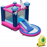 Coast aufblasbare Wasserrutsche für Kinder Hüpfburg-Center mit Ventilator 207 x 393 x 270 cm – Bild 2