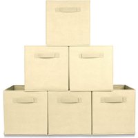 LifeGoods Kleiderschrank-Organisatoren - 6 Stück - 20L - Textil - Beige – Bild 2