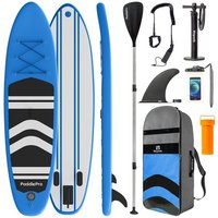 LifeGoods SUP Board - Aufblasbares Paddle Board - Komplettset - Max. 135KG - 320x81cm - Blau – Bild 2