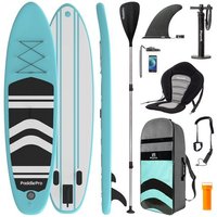 LifeGoods SUP Board - mit Sitz - Aufblasbares Paddle Board - Komplettset - Max. 135KG - 320x81cm - Mintgrün/Schwarz – Bild 2