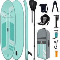 LifeGoods SUP Board - Deluxe Set - mit Sitz - Aufblasbares Paddle Board - Max. 135KG - 320x81cm - Mintgrün – Bild 2