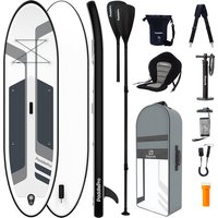 LifeGoods SUP Board - Deluxe Set - mit Sitz - Aufblasbares Paddle Board - Max. 135KG - 320x81cm - Weiß – Bild 2