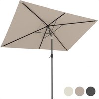 LifeGoods Sonnenschirm - 270x180cm - 30° neigbar - wasserdicht - mit Bezug - Taupe – Bild 2