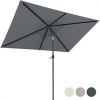 LifeGoods - Rechteckiger Sonnenschirm mit Bezug - 30° neigbar - Wasserdicht - 270x180cm - Dunkelgrau – Bild 2