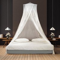 TRVLMORE Double XL Moskitonetz de Luxe - Rundes Moskitonetz - Reise-Moskitonetz - Anti-Moskitonetz geeignet für Doppelbett - Extra groß - mit Aufhängeschnur - Weiß – Bild 2