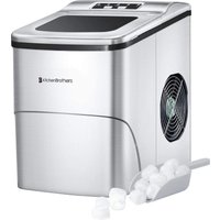 KitchenBrothers - Eiswürfelmaschine - 2 Liter - 6-8 Min. - 12kg/24h - mit Eisportionierer - Silber – Bild 2