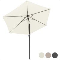 LifeGoods Sonnenschirm - Ø270 cm - 30° neigbar - wasserdicht - mit Bezug - Creme – Bild 2