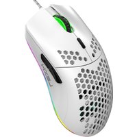 HxSJ - Gaming-Maus J900 - Ultraleicht - RGB-Beleuchtung - 6400DPI - Weiß – Bild 2