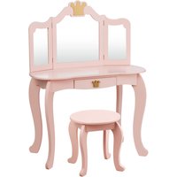 Coast Kinderfrisiertisch mit Hocker - Spiegeltisch - 80x42x105cm - Rosa – Bild 2