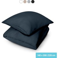 Dreamlab Bettbezugsset - 140 x 200/220 cm - Bettwäsche mit Kopfkissenbezug - Eine Person - Four Seasons - Mikrofaser - Dunkelanthrazit – Bild 2